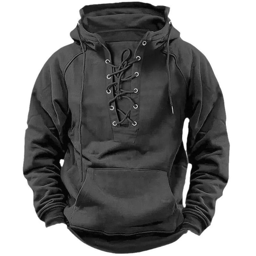 Murray™ – Retro Outdoor Hooded Sweatshirt with Laces, Designed for Autumn and Winter