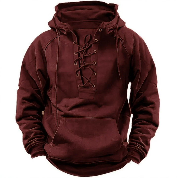 Murray™ – Retro Outdoor Hooded Sweatshirt with Laces, Designed for Autumn and Winter