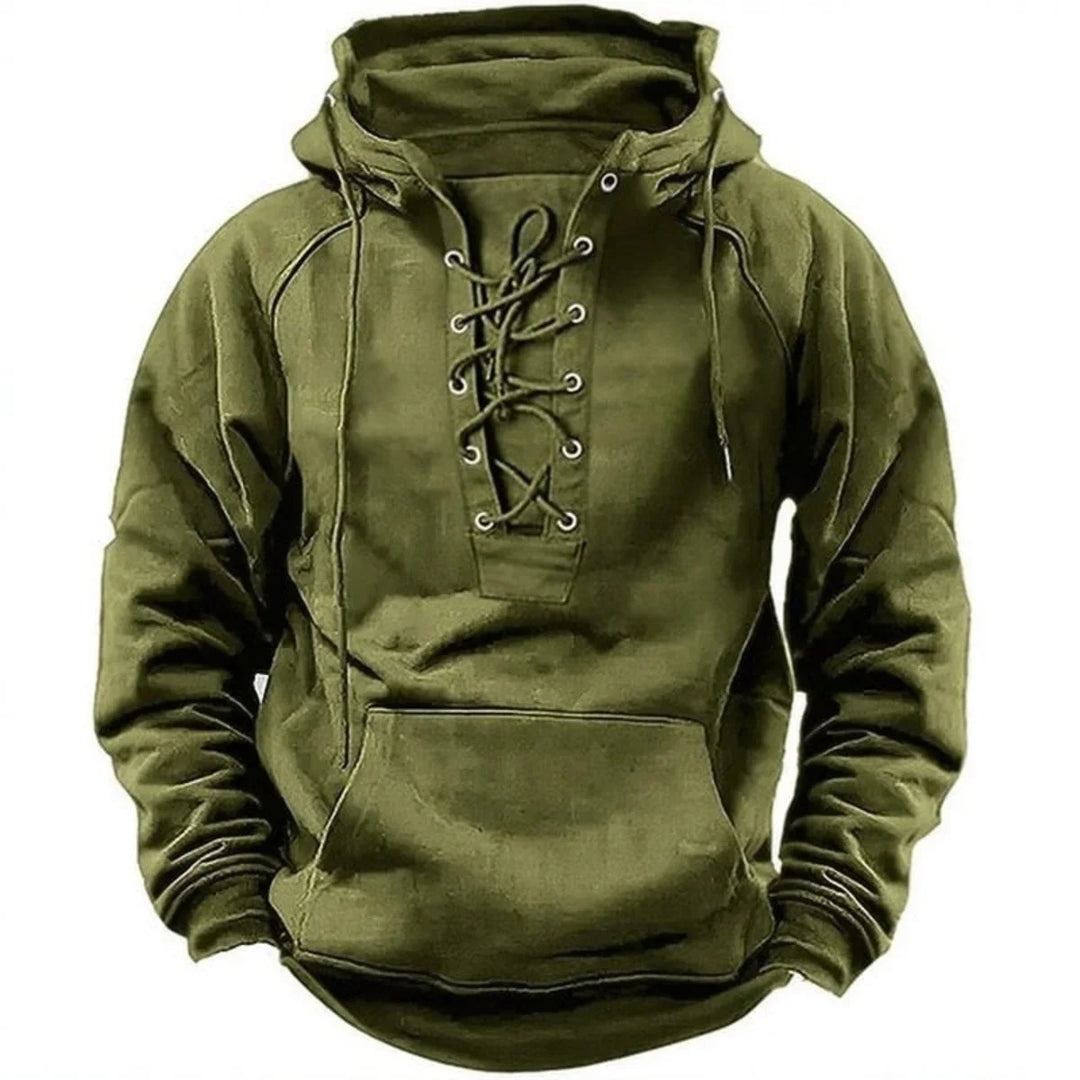 Murray™ – Retro Outdoor Hooded Sweatshirt with Laces, Designed for Autumn and Winter