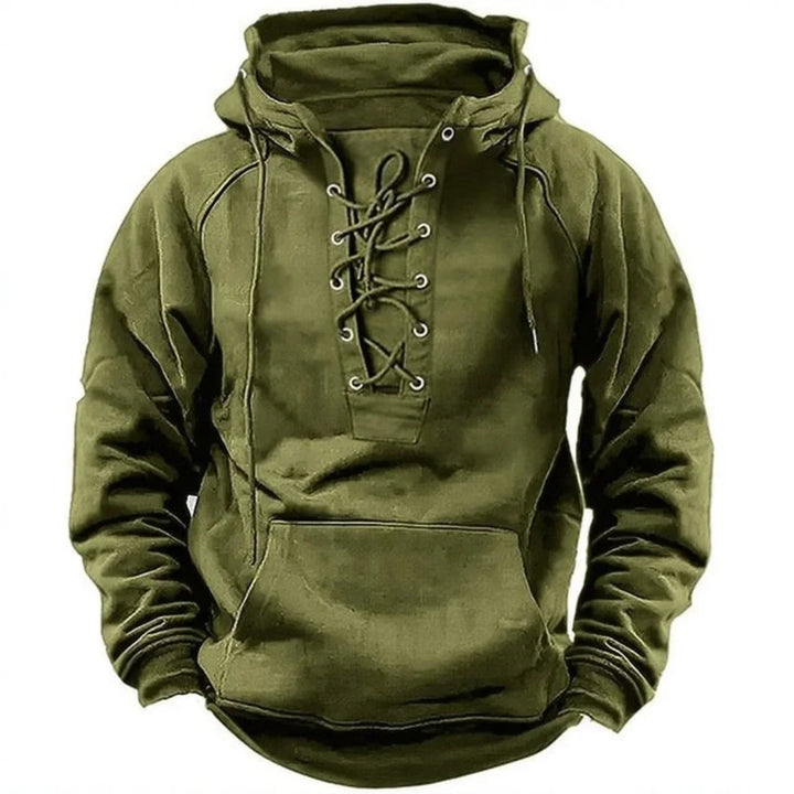 Murray™ – Retro Outdoor Hooded Sweatshirt with Laces, Designed for Autumn and Winter
