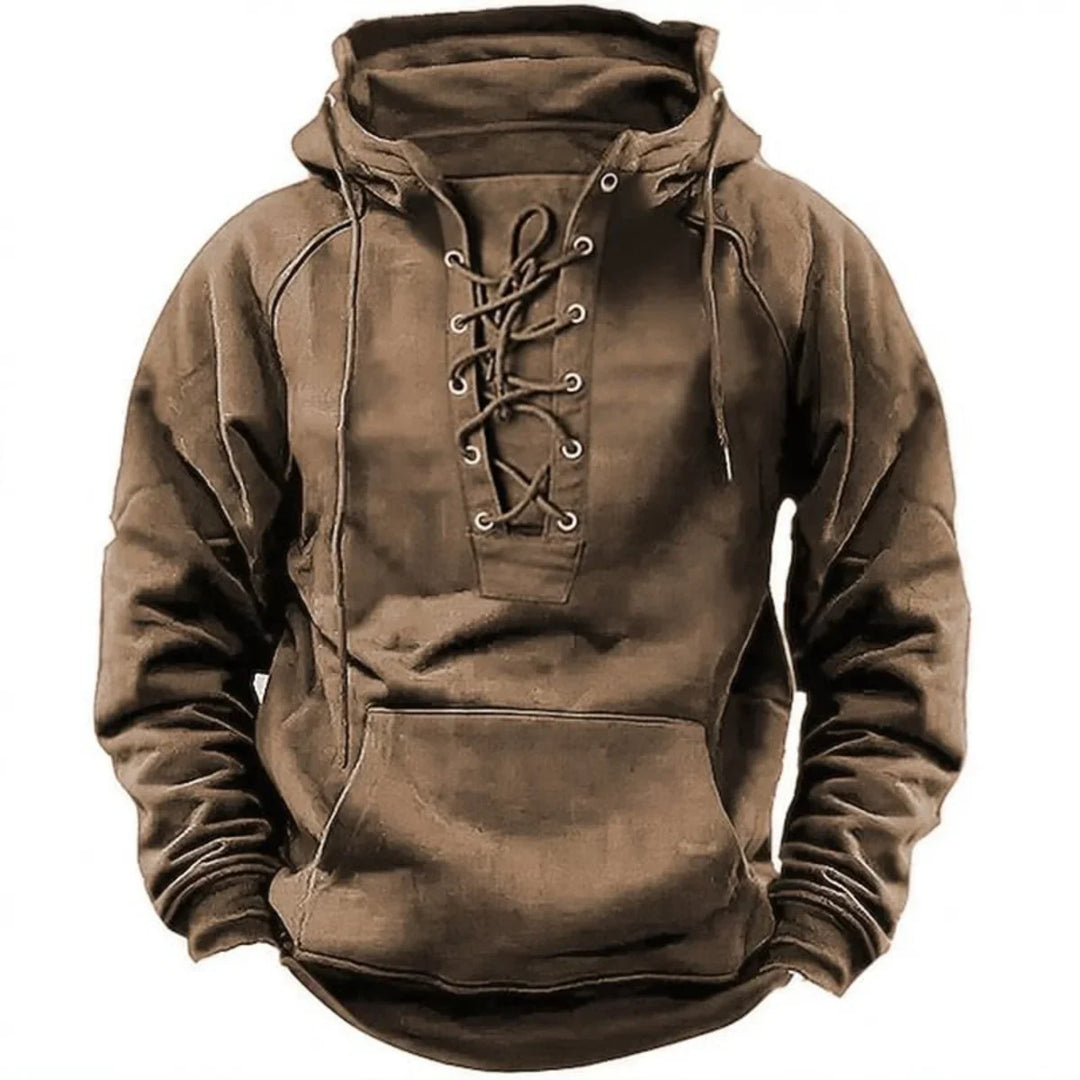 Murray™ – Retro Outdoor Hooded Sweatshirt with Laces, Designed for Autumn and Winter